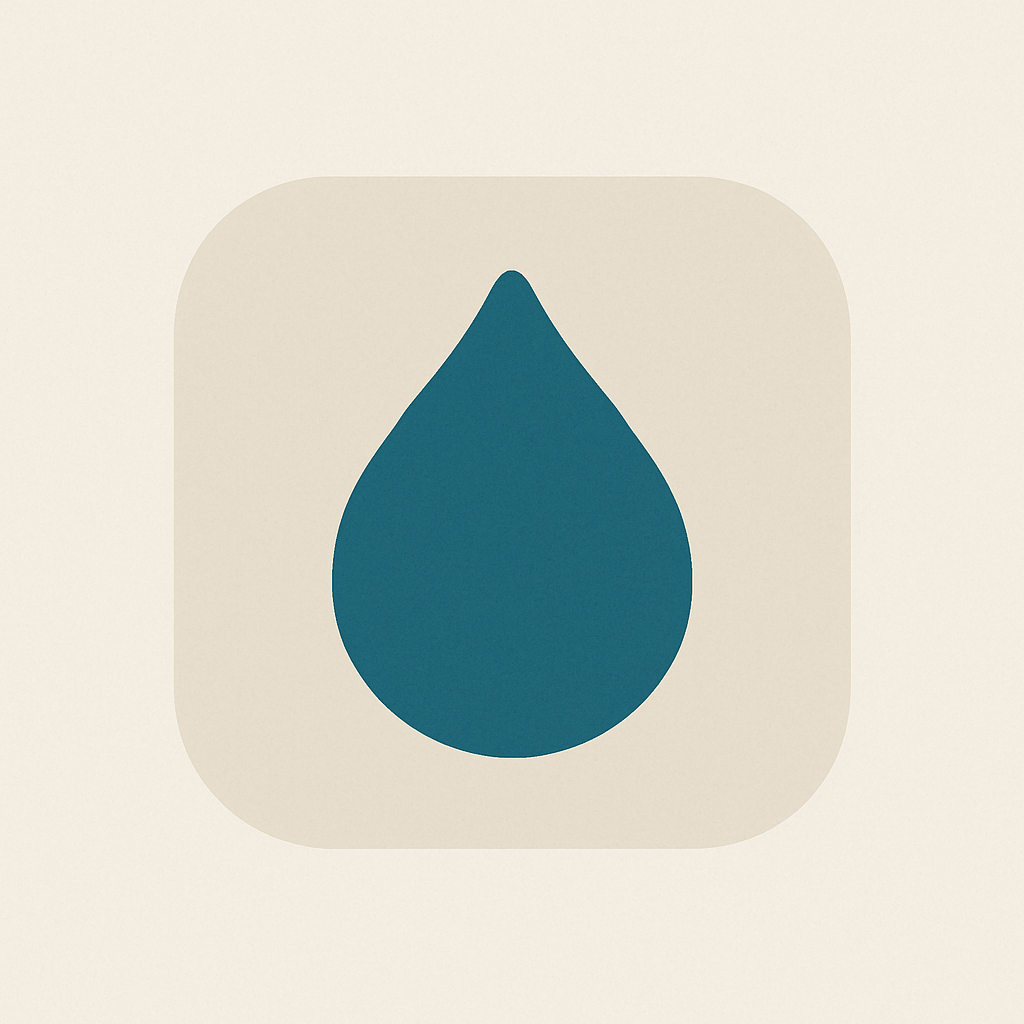 Moregood Gum Blue droplet icon on a beige square background